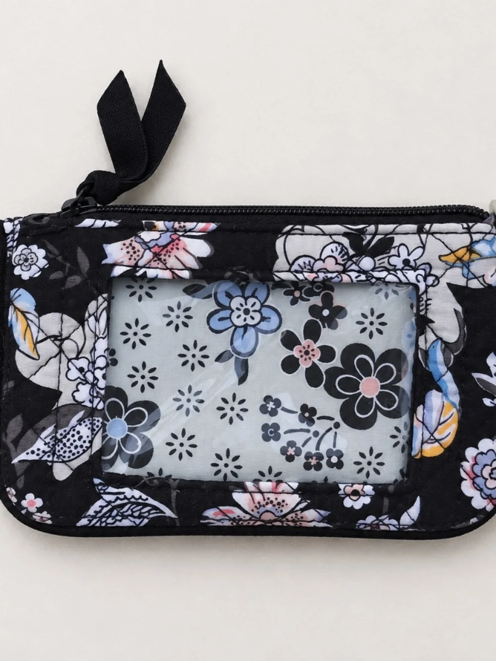 Floral Clear-Window Zipper Pouch